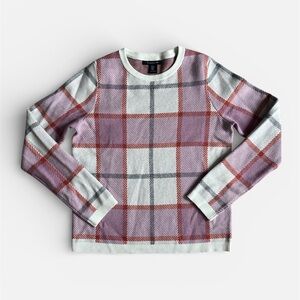 Tahari Plaid Checked Sweater Size M